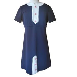1970s Jerrie Lee Poly Knit‎ Shift Dress